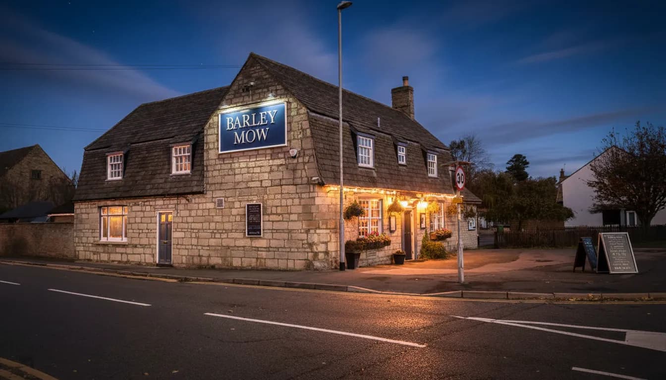 Exterior photograph of The Barley Mow in Hartford